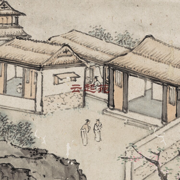 Qinghuang Kui Landscape Figure Hand Peach Blossom Source Figure High-definition Electronic Picture 1 4G Decorative Propaganda Material