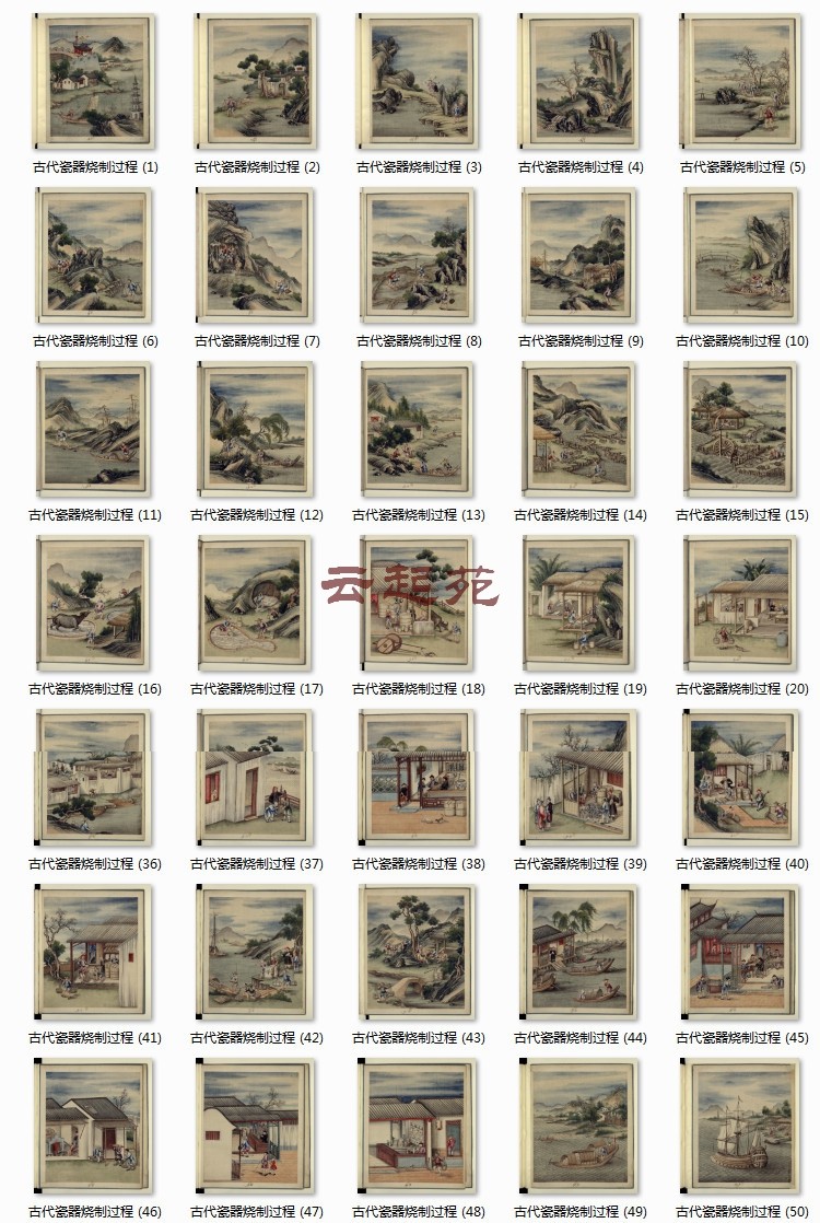 Clear and famous ancient porcelain firing process figure 50 open high-definition electronic picture decoration promotional material