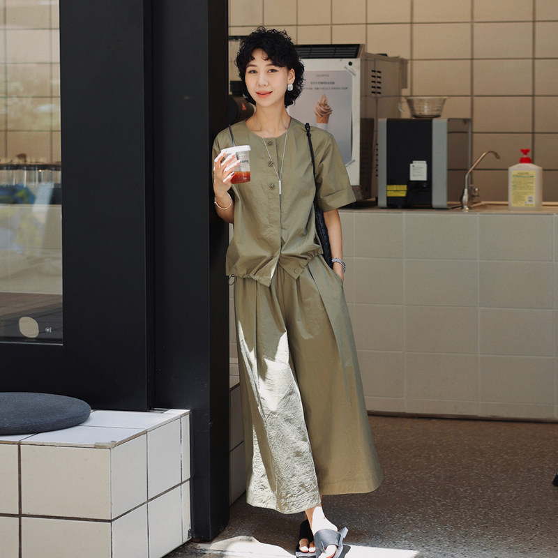 Tt Designer [Sunset] High-End Fashion Short-Sleeve Pants Set Women's Casual Two-Piece Set Summer 2026 New Style