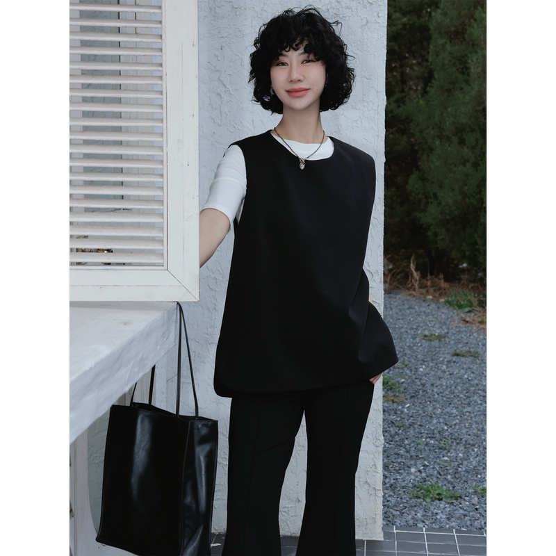 Tt Designer [Yunjinji] High-End and Elegant Layered Sleeveless Vest, Spring Style Round Neck Waistcoat Top