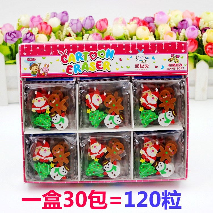 Cute Ye Christmas Erasers Creative Cartoon Solid Animals Erasers Stationery Items Children Elementary School Children Gift Prizes