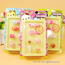 Japanese and Korean gifts cute creative cartoon children's ring hairpin gift box set girl party gift gift