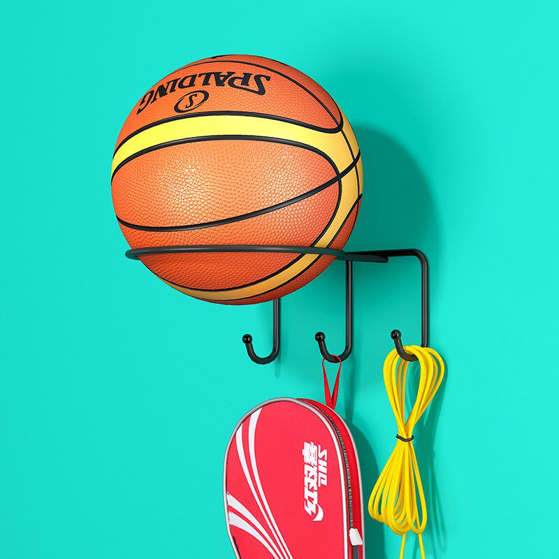 Basketball Containing Layer Rack Free of punching Home Children's Football Creative Divinity Preschool Families Hanging wall Racks Wall-hanging