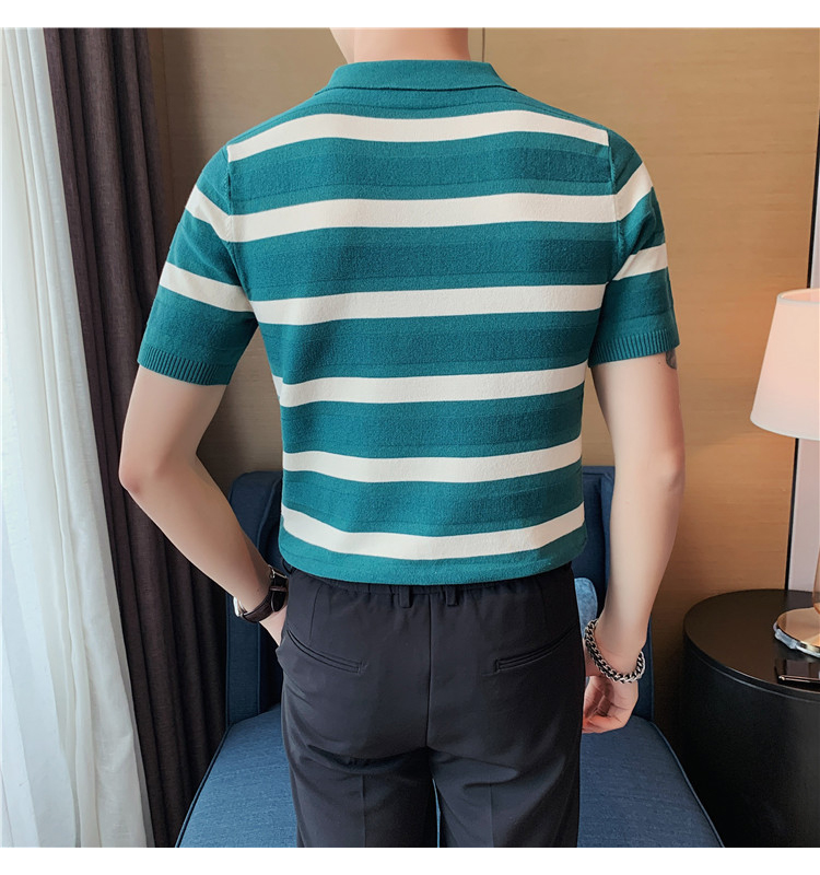 Mens Designer Polo Shirts With Short Sleeve Casual Tops Fashions Top Grade New Summer Brand Striped knitting 14 O1CN01zWJIqu1pVDeSrUB9P !!702805365