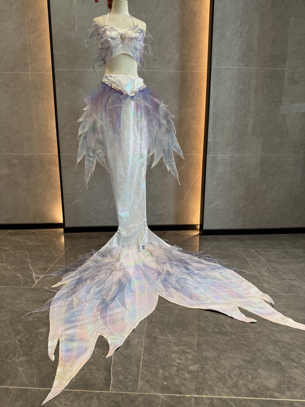 Yuner Sky Angel Gold Foil Large Tail Adult Mermaid Tail Fish Skin Aquarium Photography Performance Costume