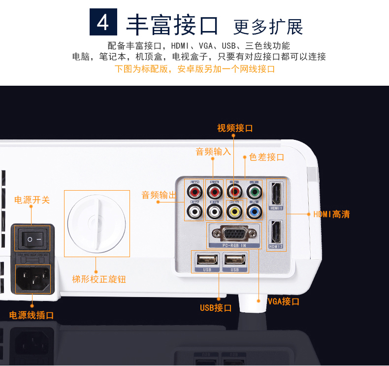 Máy chiếu vội vàng m5 không dây WiFi điện thoại di động HD 1080P máy vi tính giải trí gia đình - Máy chiếu