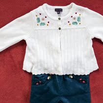 (Clearance) Export newborn baby baby cotton knitted cardigan white embroidered shawl spring and autumn thin coat