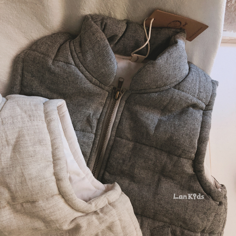 Vải mềm mại để bùng nổ Vintage đẹp trai trẻ em dây kéo bông áo vest cotton dày quan ao tre em