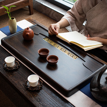 Ebony tea tray solid wood tea tray small household Tea Sea drainage kung fu tea set tea table light luxury modern