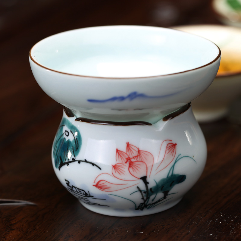 Kiln Change Ceramic Kutian Tea With Tea Leak Filter Tea Ware Net Coarse Pottery Filter Tea Instrumental Filter Tea Dauphorn Tea Accessories