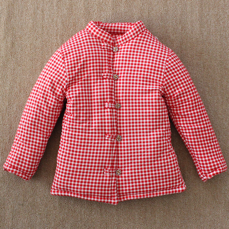 Children cotton quilted padded jacket thickened autumn winter new boy girl CUHK Scout pure cotton liner lattice thin cotton clothes