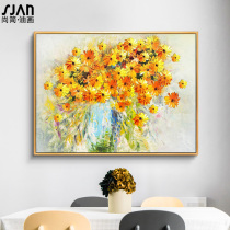 Nordic oil painting Living room Handpainted decoration painting light extravaganza Extravagant Guan Mural Modern Corridor Abstract Flower Painting Restaurant Thick Oil Painting