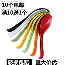 Melamine spoon Long handle spoon Plastic color with hook spoon Imitation porcelain ramen Malatang spoon Soup spoon spoon business dining hall