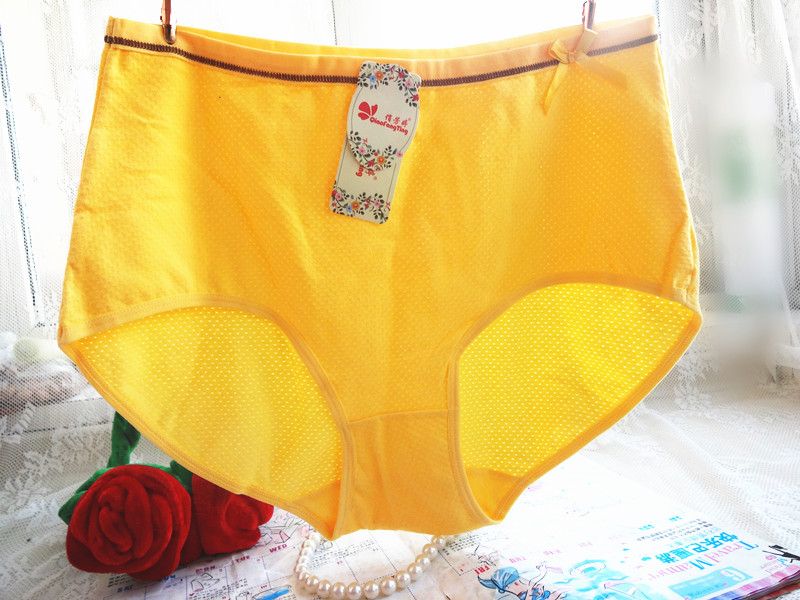 Đích thực Qiao Fang Ting 6904 eo cao phiên bản lớn của cotton lưới thoáng khí bow kích thước lớn cotton ladies tam giác tóm tắt