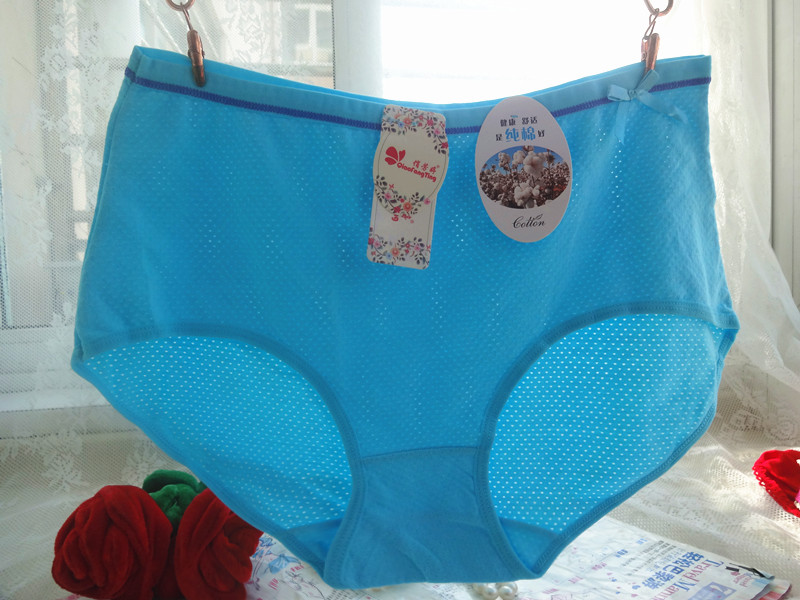 Đích thực Qiao Fang Ting 6904 eo cao phiên bản lớn của cotton lưới thoáng khí bow kích thước lớn cotton ladies tam giác tóm tắt