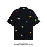 Головоломка в форме цветка, летняя футболка с коротким рукавом для влюбленных, в американском стиле, с вышивкой, этнический стиль