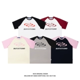 Ретро базовая летняя футболка с коротким рукавом для влюбленных, в американском стиле, оверсайз