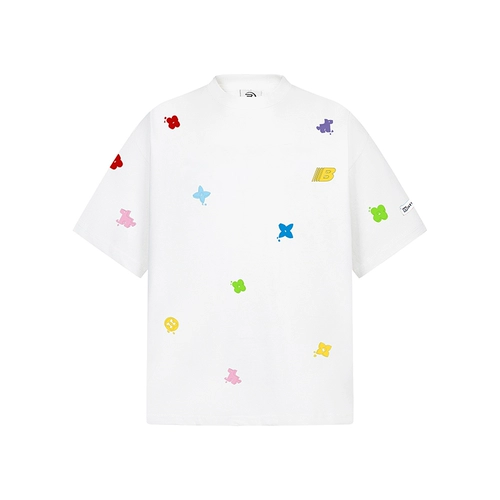 Головоломка в форме цветка, летняя футболка с коротким рукавом для влюбленных, в американском стиле, с вышивкой, этнический стиль