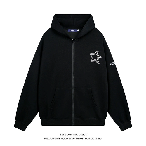 Демисезонная толстовка с капюшоном подходит для мужчин и женщин для влюбленных, кардиган с молнией, куртка, в американском стиле, оверсайз