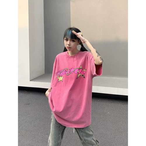 Летняя футболка с коротким рукавом для влюбленных, этнический стиль, в американском стиле