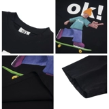 Мультяшный скейтборд, футболка с коротким рукавом для влюбленных, в американском стиле