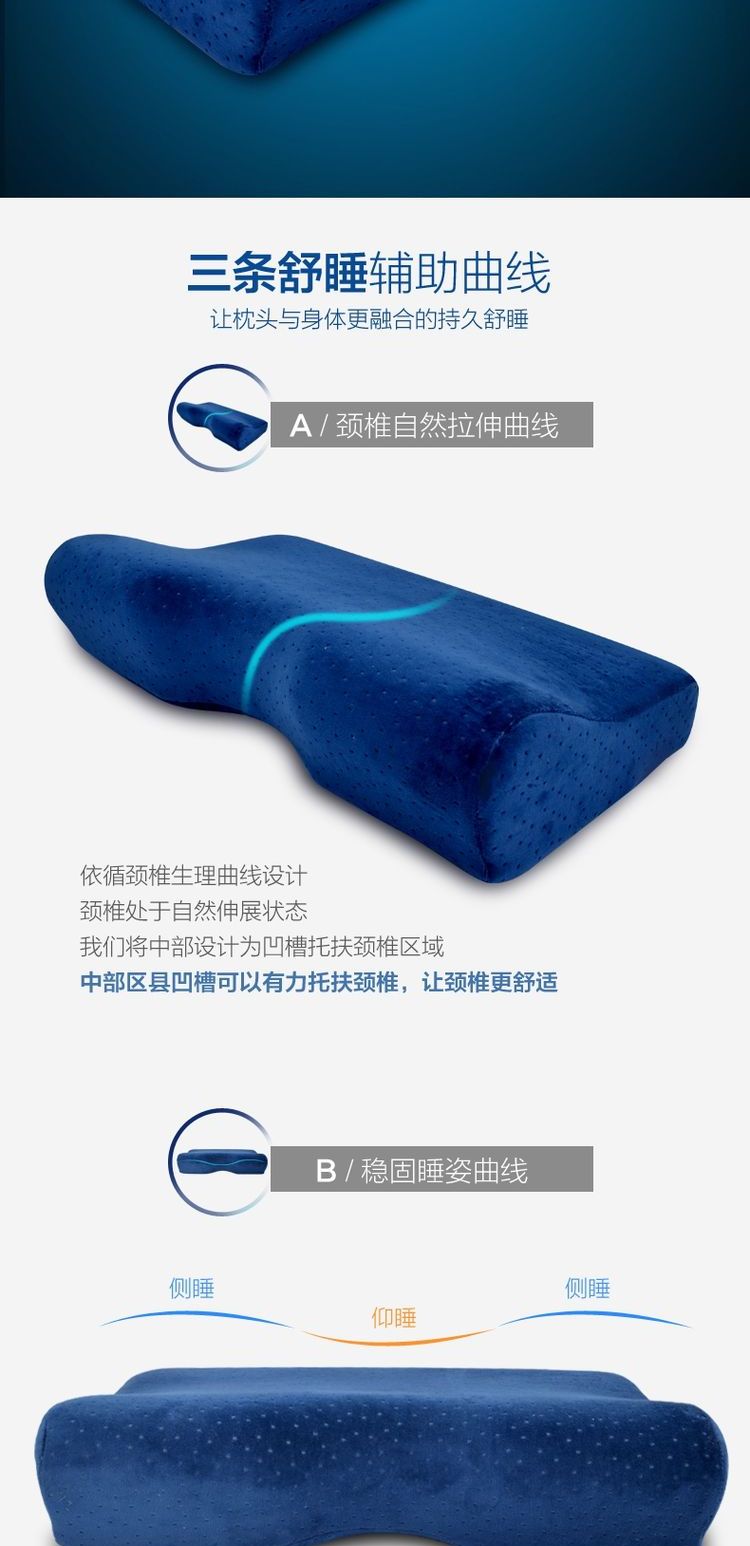 Gối kích thước mềm và cứng bướm nhớ gối cổ tử cung gối bảo vệ gối cổ tử cung đầu chậm phục hồi sức khỏe gối đơn - Gối gối cho mẹ bầu