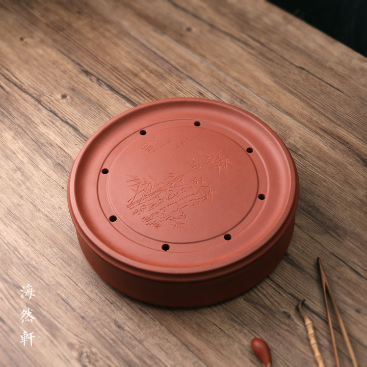 Retro handmade Yixing purple sand kung fu tea set tea tray tea table dry bubble tray tea sea tea pool ceramic dry bubble table