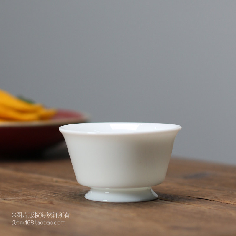 Baby Recommended Jingdezhen Goat Fat Jade Porcelain High Foot Cup Handmade Small Tea Bowl Tasting Cup Master Cup Smelling Cup