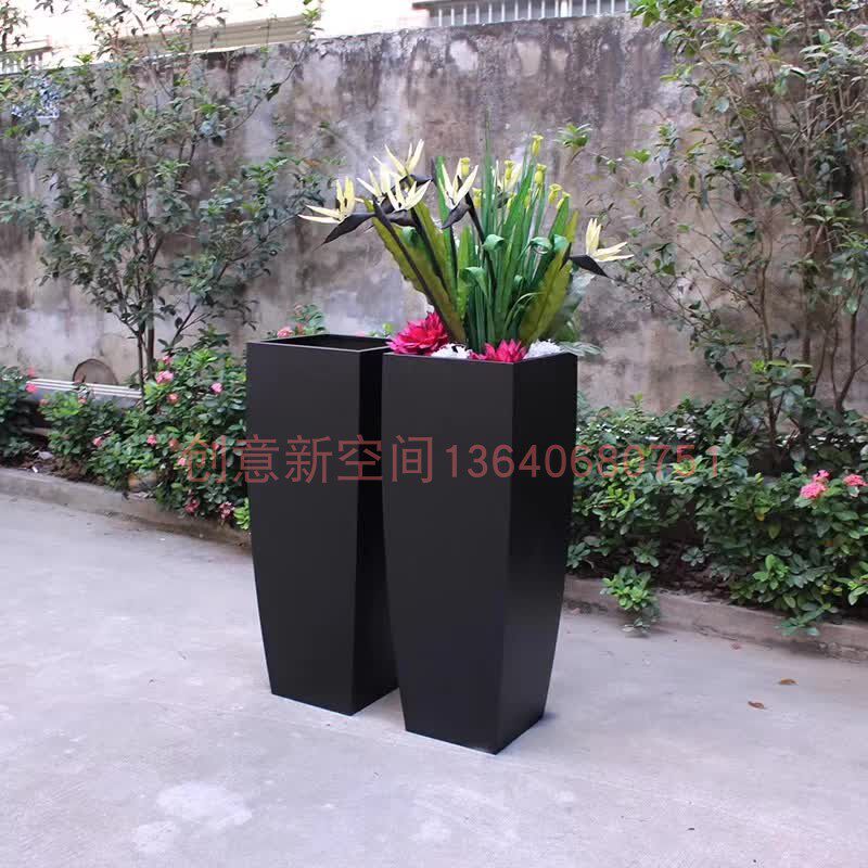 Manufacturers customize high - end outdoor sample house display centerCommercial street combined stainless steel flower - box flower - box flower - tank