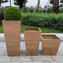 Outdoor Stainless Steel Flower Case Florware Mall Hotel Sales Department Planting Flower Groove Square Park Courtyard Green Flower Pots