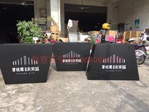 Iron Art Flower Case Outdoor Flower Altar Outside Swing Stainless Steel Aluminum Alloy Flower Pool Planting Box Sales Floor Flower Groove Custom Composition