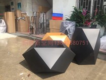Outdoor Baking Varnish Stainless Steel Flower Case Floral Mall Hotel Sales Department Planting Flower Trough Square Park Green Flower Pots