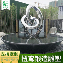 Custom Outdoor Water Drop Styling Villa Campus Water View 304 Mirror Stainless Steel Sculpture Wave Flower Creative Styling