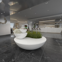 Mall GRP Casual Seat Creativity GRP Flower flowerpots Chair Composition Shopping Center Public rest Bench Seat