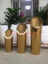 Stainless Steel Round Vases Hotel Square Guesthouses Flower Boxes Outdoor Large Flower Pots Square Long Florers