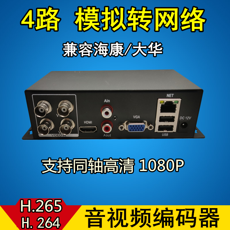 BNC analog camera to network converter monitors video encoder 4ch HD coaxial to digital signal