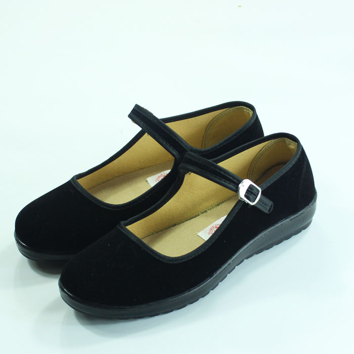 Double Star Flat Suede Shoes Light Soft-bottom Black Women Cloth Shoes Polyurethane Bottom Generation Shoes Black Sails Cloth Shoes Gift Instrument Shoes