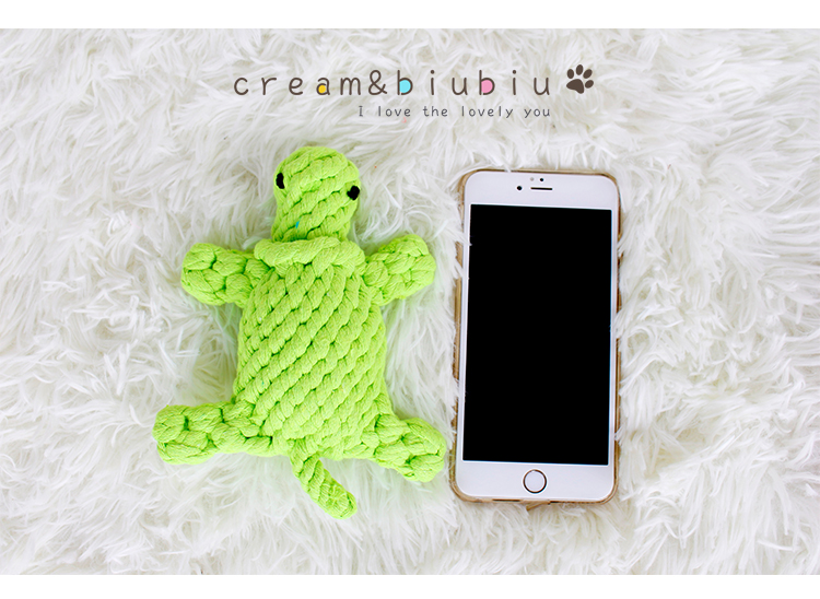 Pet cat dog bông sợi dây thừng dệt phim hoạt hình đồ chơi rope knot rope bóng cắn mol mol tương tác sạch răng cắn Teddy đồ chơi cho chó mèo
