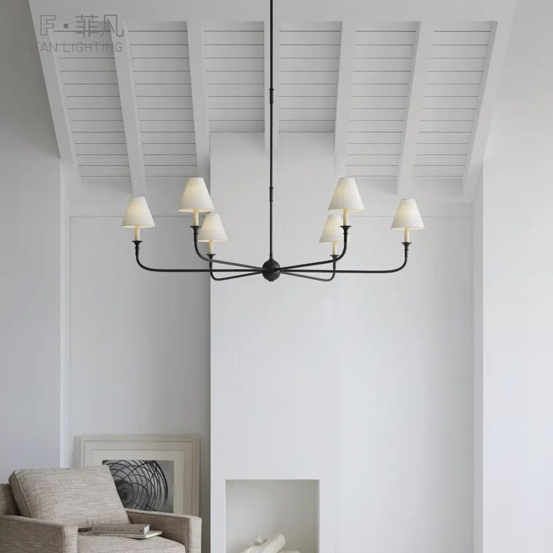 【S】Vc1:1-Piaf American-Style Simple Retro Living Room and Dining Room Chandelier, Villa Bedroom Designer Chandelier