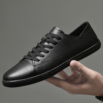 Large size mens shoes 2022 new small size genuine leather white shoes mens summer all-match casual 36 mens small black shoes deodorant