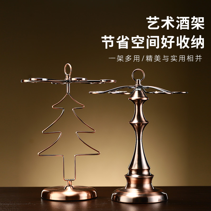 Eurostyle Living Room Wine Cabinet Hem Cup Shelf Creative Red Wine Glass Wine Rack Crystal High Foot Cup Converse Hanging Shelf