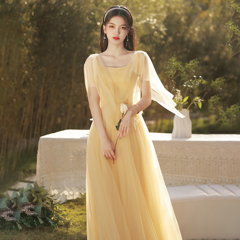 Sister Group Dress, Forest-Style Bridesmaid Dress, 2024 New Winter Fairy-Like Elegant Wedding Dress, Graduation Dress, Niche High-End Style Sister Group Dress, Forest-Style Bridesmaid Dress, 2024 New Winter Fairy-Like Elegant Wedding Dress, Graduation Dress, Niche High-End Style