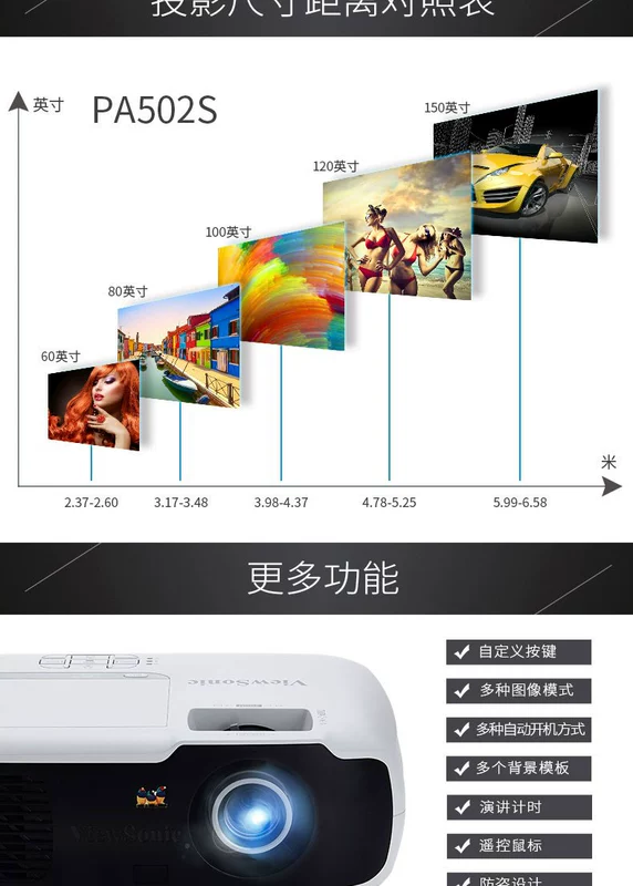 ViewSonic Máy chiếu ViewSonic PA502s văn phòng kinh doanh 3500 lumens 3D với HDMi HD - Máy chiếu máy chiếu optoma px346