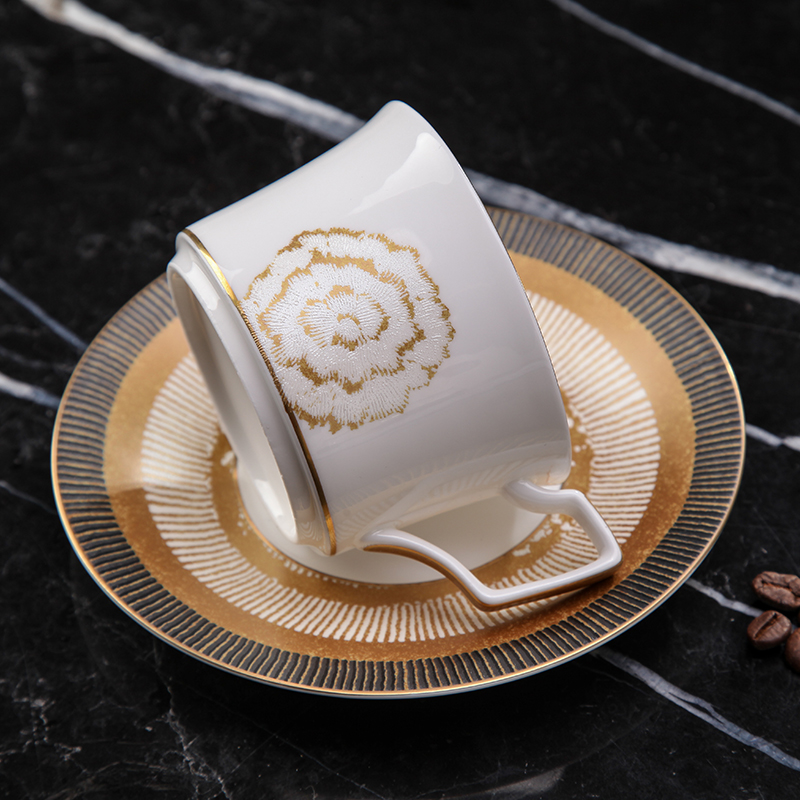 Mei Dao Mysterious Rose Bone China Coffee Cup High-end, Exquisite and High-value Designer Cup Set