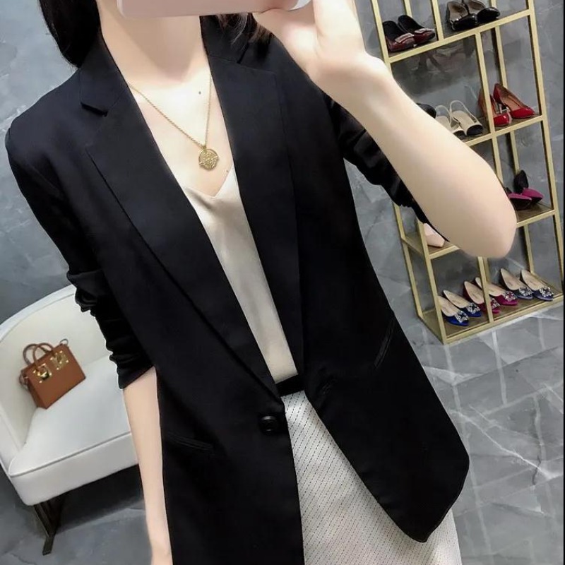 celine pianna black small suit woman slim fit slim fit 70% sleeve spring Sensation West Suit Jacket