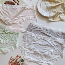 Strange Uncle (at your fingertips) Simple ultra-thin mid-waist Ice Silk seamless underwear female breifs