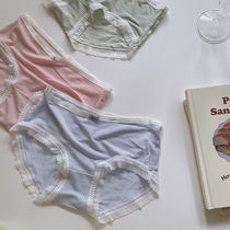 Strange Uncle (soft waffle) Japanese simple modal solid color breathable girl underwear comfortable breifs