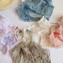 Uncle strange (Salt girl) ultra-thin breathable mesh underwear female sexy hollow ribbon low waist breifs