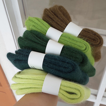 Uncle Strange (giant warm rabbit wool socks) autumn and winter simple solid color thickened snow socks