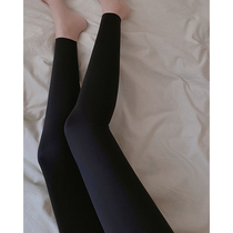 Uncle Strange (fried chicken showing thin black pants) Autumn high waist belly plus velvet shark skin black leggings women